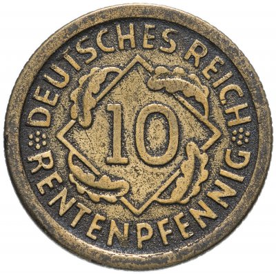 купить Германия 10 пфеннигов (рентенпфеннигов, rentenpfennig) 1924 D