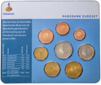 купить Нидерланды, специальный годовой набор евро для Rabobank из 8 монет 2000 года в блистере