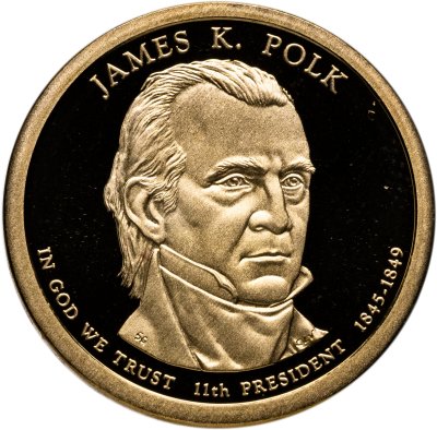 купить США 1 доллар (dollar) 2009 S Proof "Джеймс Полк (11-й президент США)" знак монетного двора "S" - Сан-Франциско