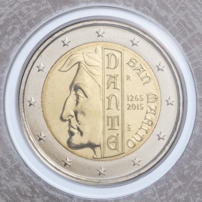 купить Сан-Марино 2 евро 2015 "750 лет со дня рождения Данте Алигьери", в буклете