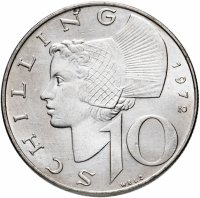 Купить Австрия 10 шиллингов (shillings) 1972