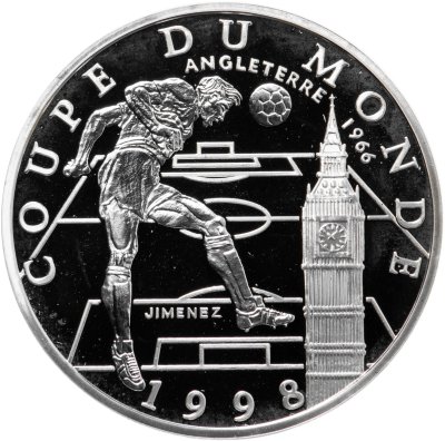 купить Франция 10 франков (francs) 1997 Чемпионат мира по футболу 1998 - Англия 1966