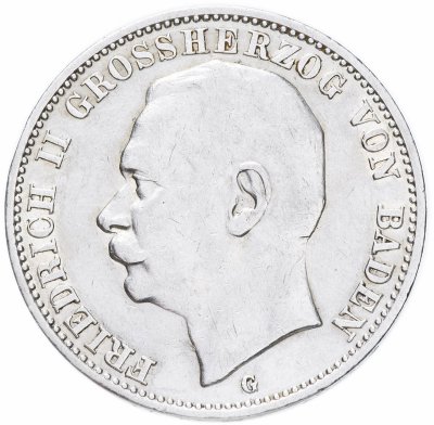 купить Германия (Баден) 3 марки 1911 "Правление Фридриха II"