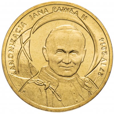 купить Польша 2 злотых 2014 "Канонизация папы Иоанн Павел II"