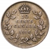 купить Канада 10 центов (cents) 1918