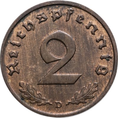 купить Германия (Третий рейх) 2 рейхспфеннига (reichspfennig) 1936 D