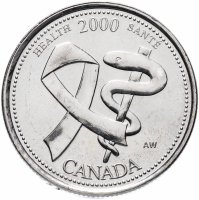 Купить Канада 25 центов (cents) 2000 "Миллениум - Здоровье"
