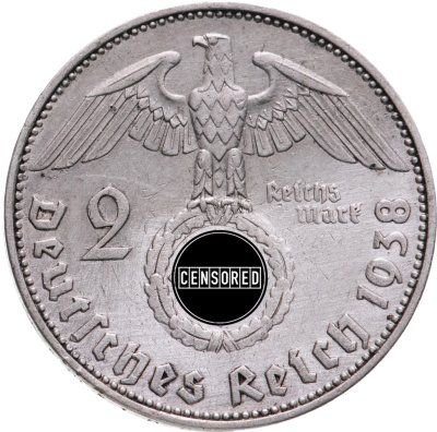 купить Германия, Третий рейх 2 рейхсмарки (reichsmark) 1938, знак монетного двора: "E" - Мульденхюттен