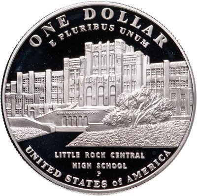купить США 1 доллар (dollar) 2007 "Десегрегация в образовании - школа в Литл-Рок"
