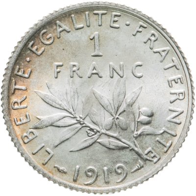 купить Франция 1 франк (franc) 1919