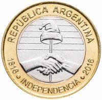 Купить Аргентина 2 песо 2016 "200 лет Независимости"