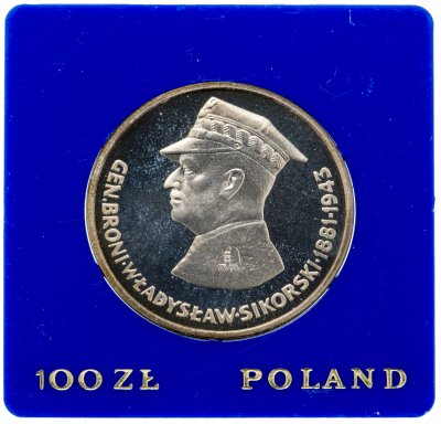 купить Польша 100 злотых (zlotych) 1981 года "100 лет со дня рождения Владислава Сикорского"