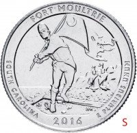 Купить США 1/4 доллара (25 центов, квотер) 2016 S — "Форт Молтри" (35-й парк)