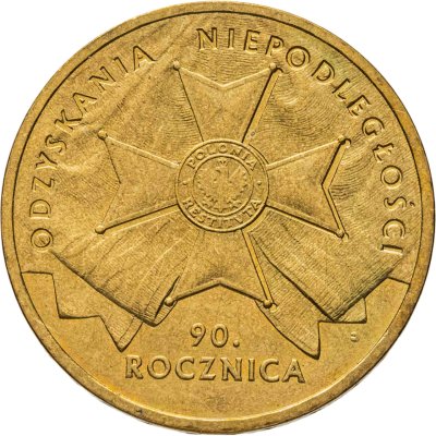 купить Польша 2 злотых 2008 "90 лет независимости Польши"