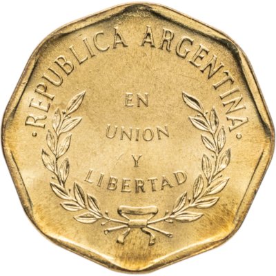 купить Аргентина 1 сентаво (centavo) 1992 8-угольная форма, гладкий гурт