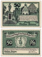 купить Германия (Бранденбург: Клостер-Цинна) 50 пфеннигов 1921 "Аббатство Цинна. Статуя Фридриха II"