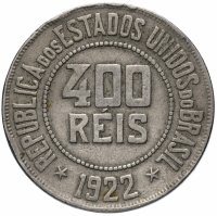 Купить Бразилия 400 реалов (reis) 1922