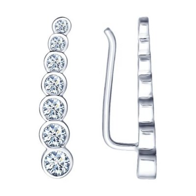 купить Серьги из серебра с фианитами