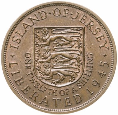 купить Остров Джерси 1/12 шиллинга (shilling) 1945 Освобождение король Георг VI