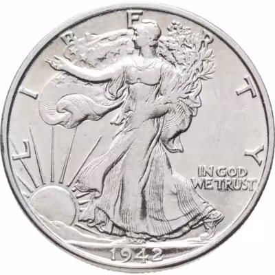 купить США 50 центов (1/2 доллара, half dollar) 1942 "Walking Liberty Half Dollar" знак монетного двора: "S" - Сан-Франциско США