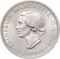 купить Дания 2 кроны (kroner) 1958 "18 лет принцессе Маргрете"