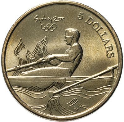 купить Австралия 5 долларов (dollars) 2000 "Олимпийские игры в Сиднее - Гребля"