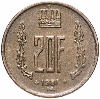 купить Люксембург 20 франков (francs) 1981