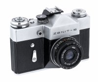 Купить Фотоаппарат "Zenit-B" с объективом "Индустар - 50-2", в родном кофре, алюминиевый сплав, Красногорский механический завод, СССР, 1968 - 1973. гг.