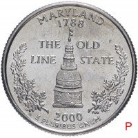 купить США 1/4 доллара (квотер, 25 центов) 2000 P "Штат Мэриленд"
