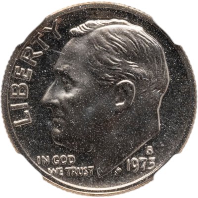 купить США 10 центов (one dime) 1973 S "Roosevelt Dime" в слабе DNC PF68