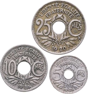 купить Франция набор монет 1917-1937 (3 штуки)