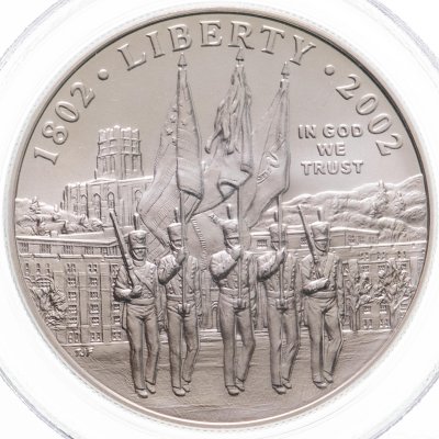 купить США 1 dollar (доллар) 2002 "200-летие военной академии США в Вест-Пойнте", в слабе PCGS MS70
