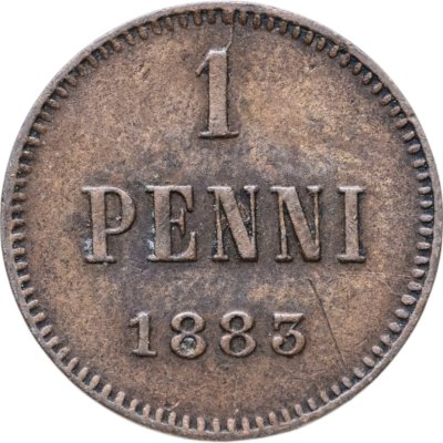 купить 1 пенни (penni) 1883 монета для Финляндии