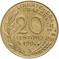 Купить Франция 20 сантимов 1994