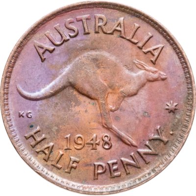 купить Австралия 1/2 пенни (penny) 1948 Точка после "PENNY"