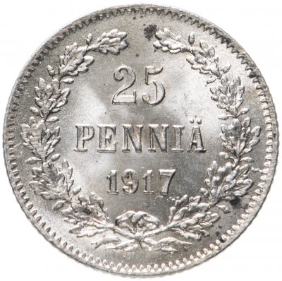 купить 25 пенни 1917 S гербовый орёл без корон, монета для Финляндии