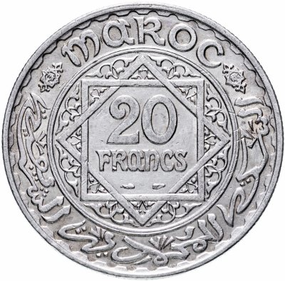 купить Марокко 20 франков (francs) 1934