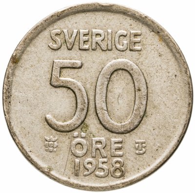 купить Швеция 50 эре (ore) 1958