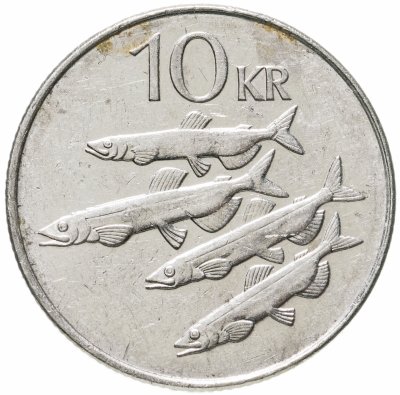 купить Исландия 10 крон (kronur) 1996-2008 магнетик, случайная дата