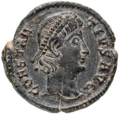 купить Римская Империя, Констанций II, 324–361 гг, фракция фоллиса (реверс: два воина стоят лицом друг к другу, между ними один штандарт)