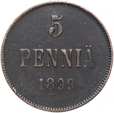 купить 5 пенни 1899, монета для Финляндии
