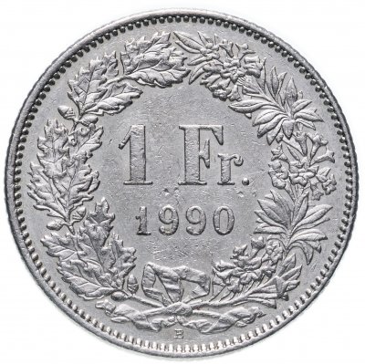 купить Швейцария 1 франк 1990