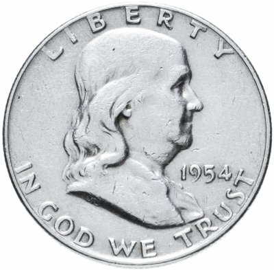 купить США 50 центов (1/2 доллара, half dollar) 1954 Franklin Half Dollar