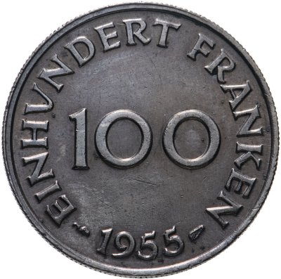 купить Саар 100 франков (francs) 1955