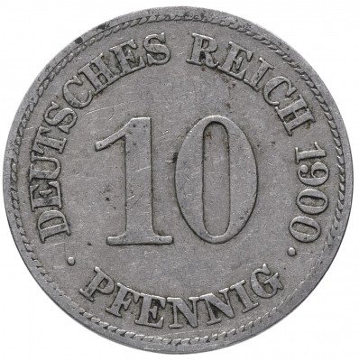 купить Германия 10 рейх пфеннигов 1900 "E"