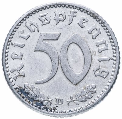 купить Германия, Третий рейх 50 рейхспфеннигов 1940 D