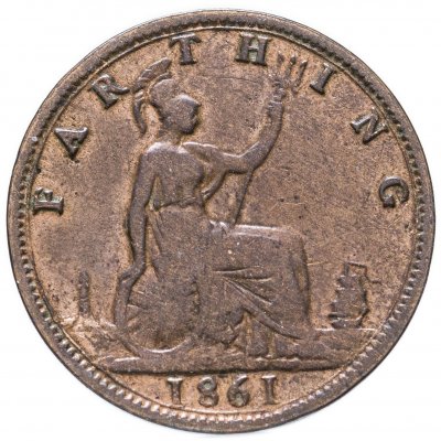 купить Великобритания 1 фартинг (farthing) 1861