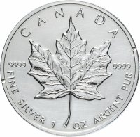 Купить Канада 5 долларов (dollars) 1989 Кленовый лист