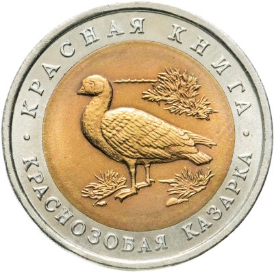 купить 10 рублей 1992 ЛМД краснозобая казарка