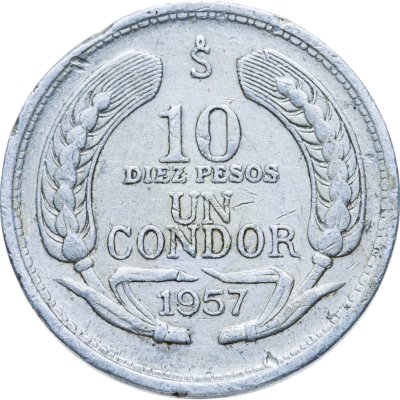 купить Чили 10 песо (pesos) 1957